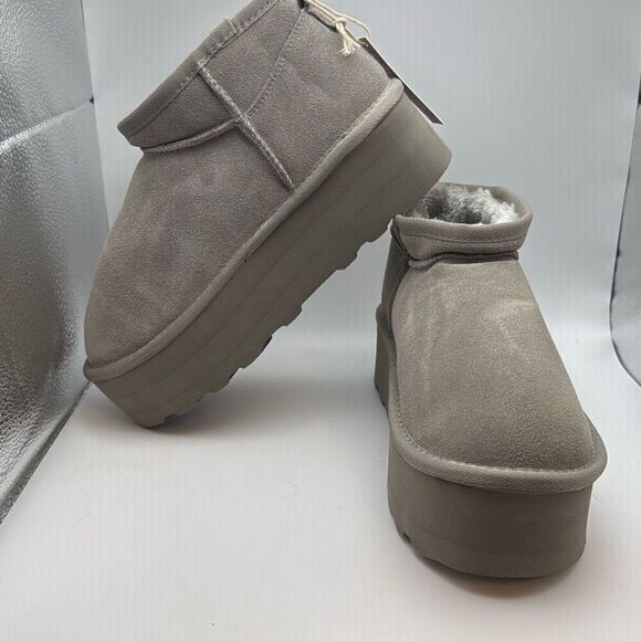 CUSHIONAIRE Hippy Women’s Platform Ankle Boots SIZE 7 GREY - Picture 5 of 7